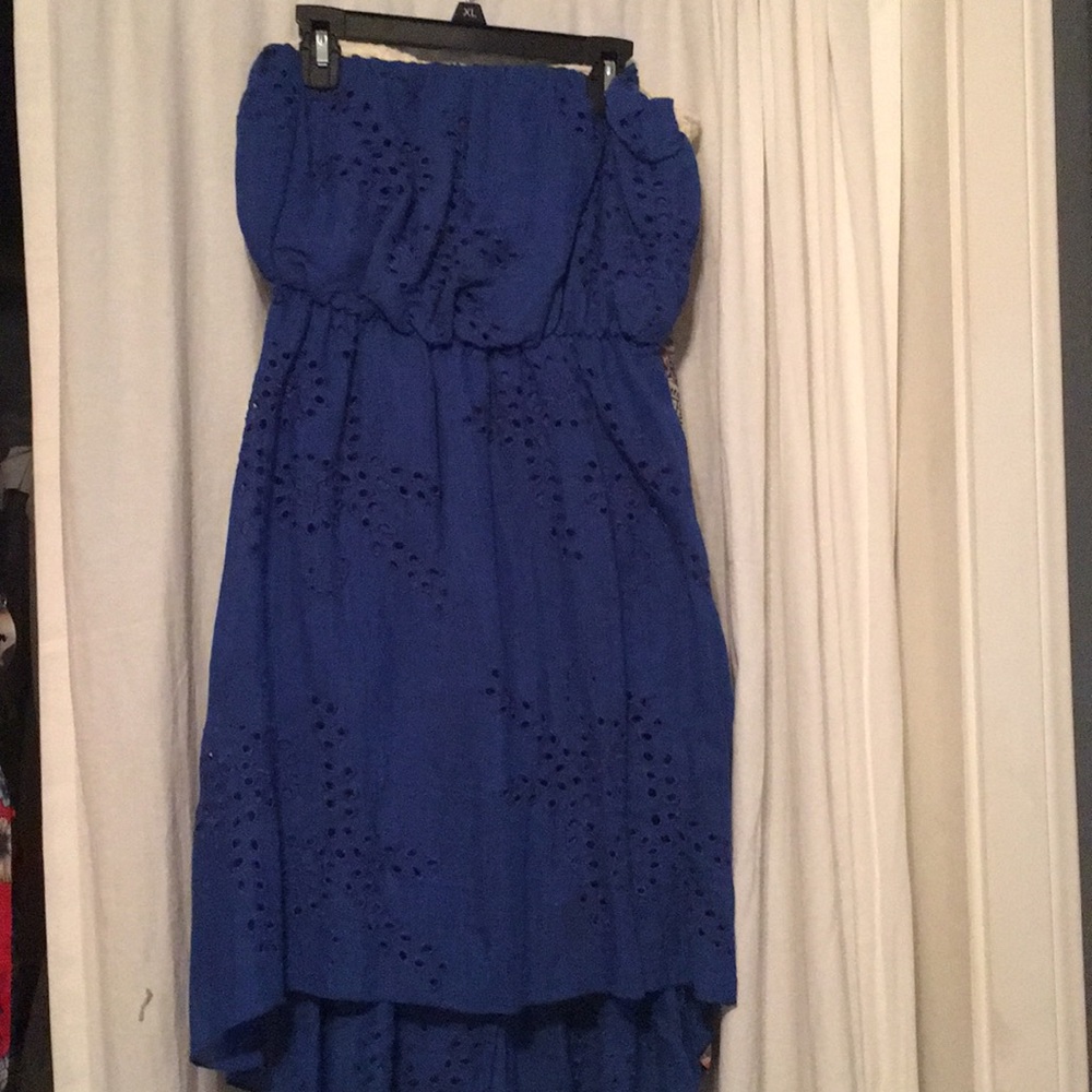 Navy off the shoulder dress